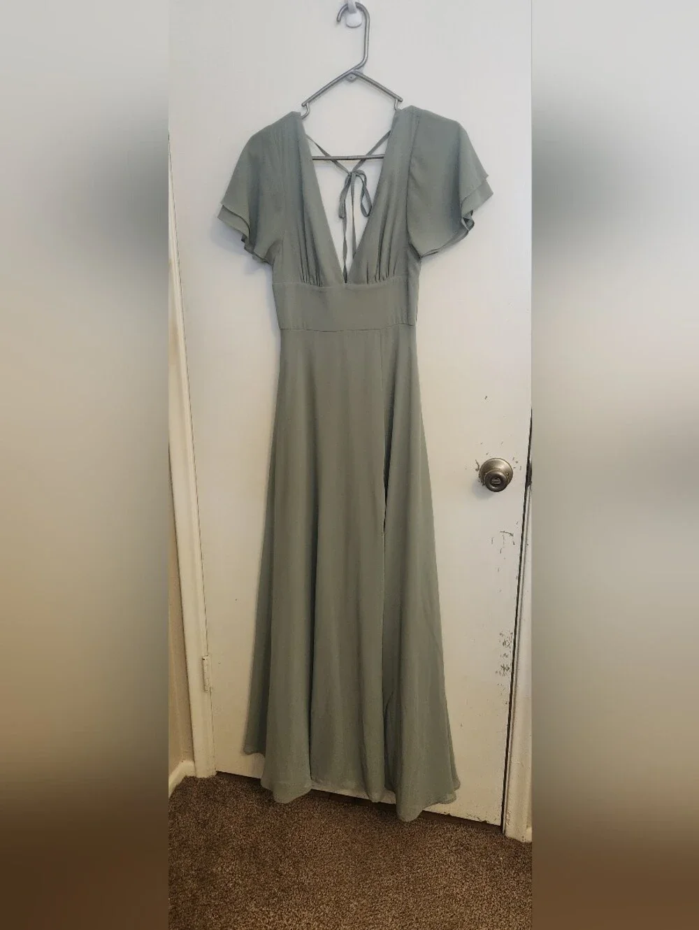 lulus sage green maxi dress Pretty Sage Green Dress - Cold-Shoulder Maxi - Wrap Dress